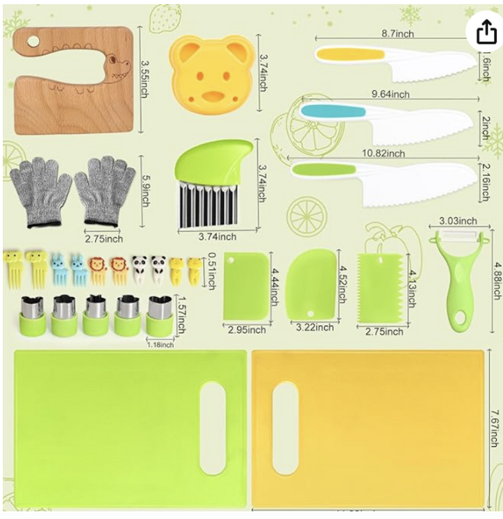 toddler knife and kitchen tool set gift guide